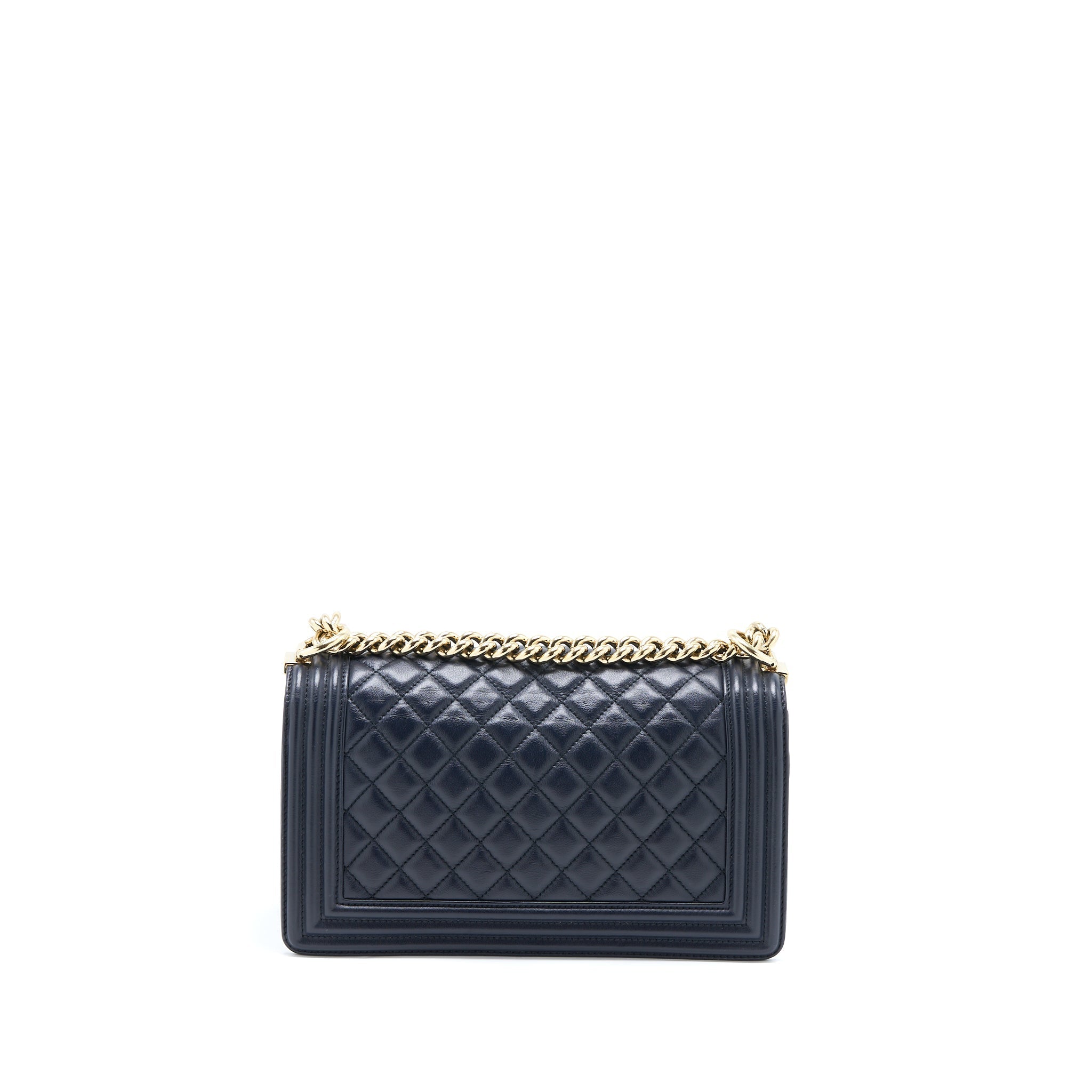 Chanel Medium Boy Bag Calfskin Navy L