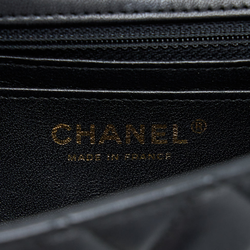 Chanel Mini Rectangular Flap Bag Lambskin Black