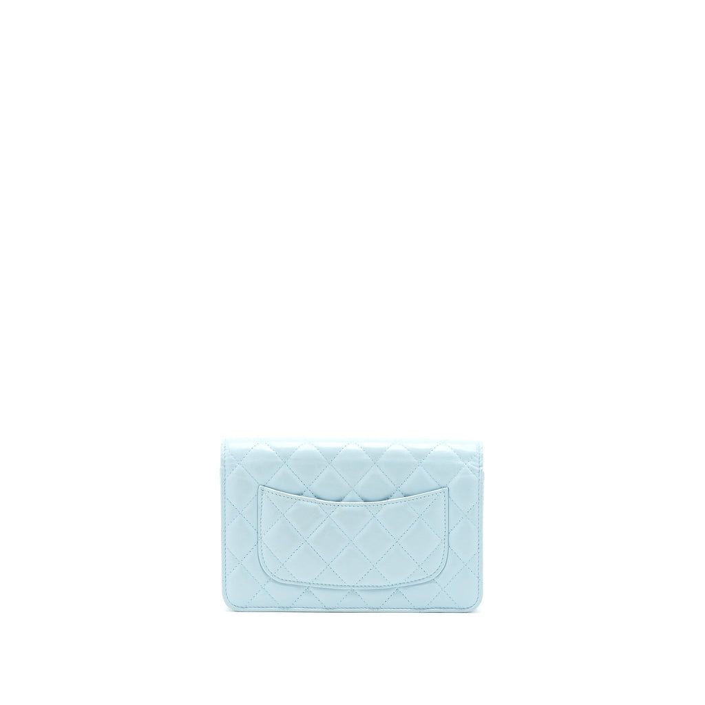 Chanel 2.55 Reissue Wallet On Chain Aged Calfskin Light Blue Brushed  (Microchip)
