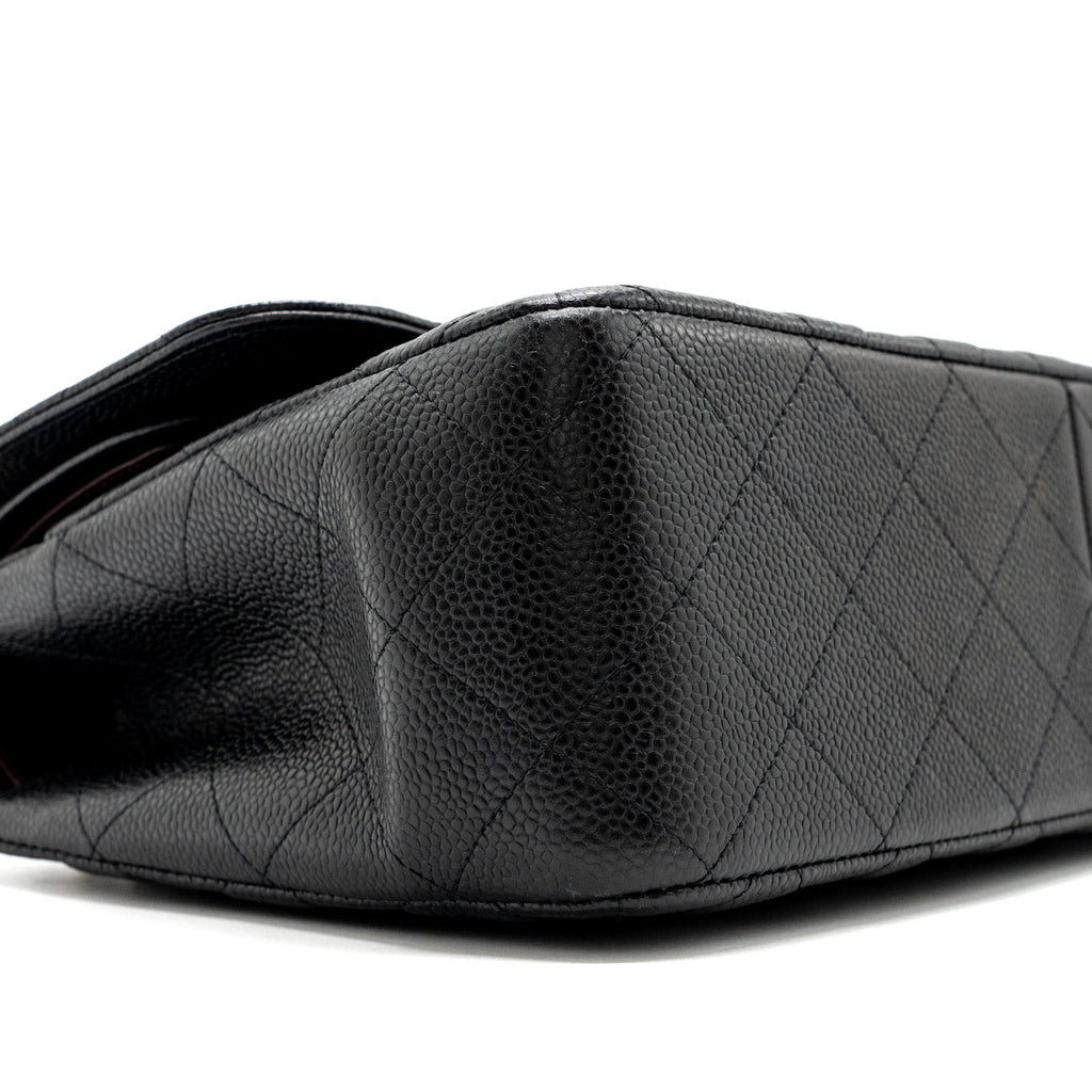 Chanel jumbo classic double flap bag caviar Black