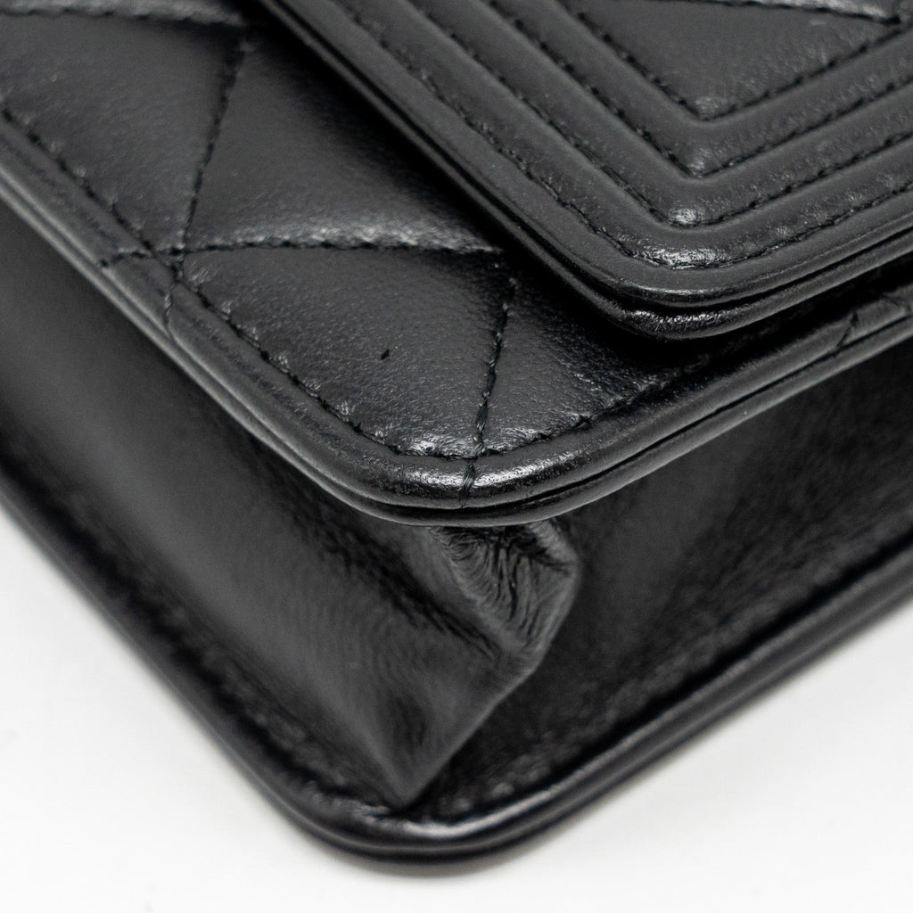 Chanel Boy Wallet on Chain Lambskin Black