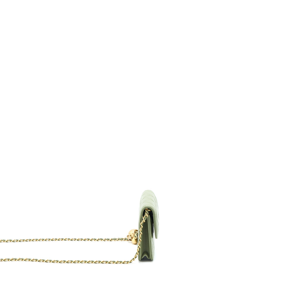 Chanel Pearl Crush Mini Flap Bag Lambskin Green