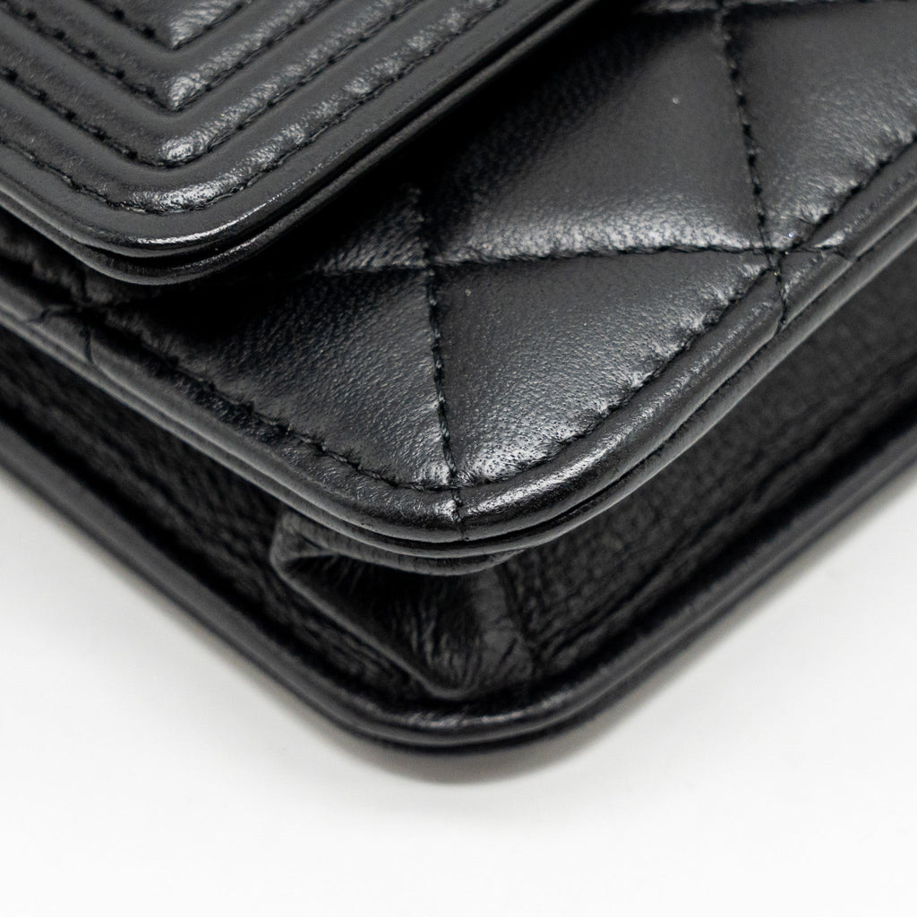 Chanel Boy Wallet on Chain Lambskin Black