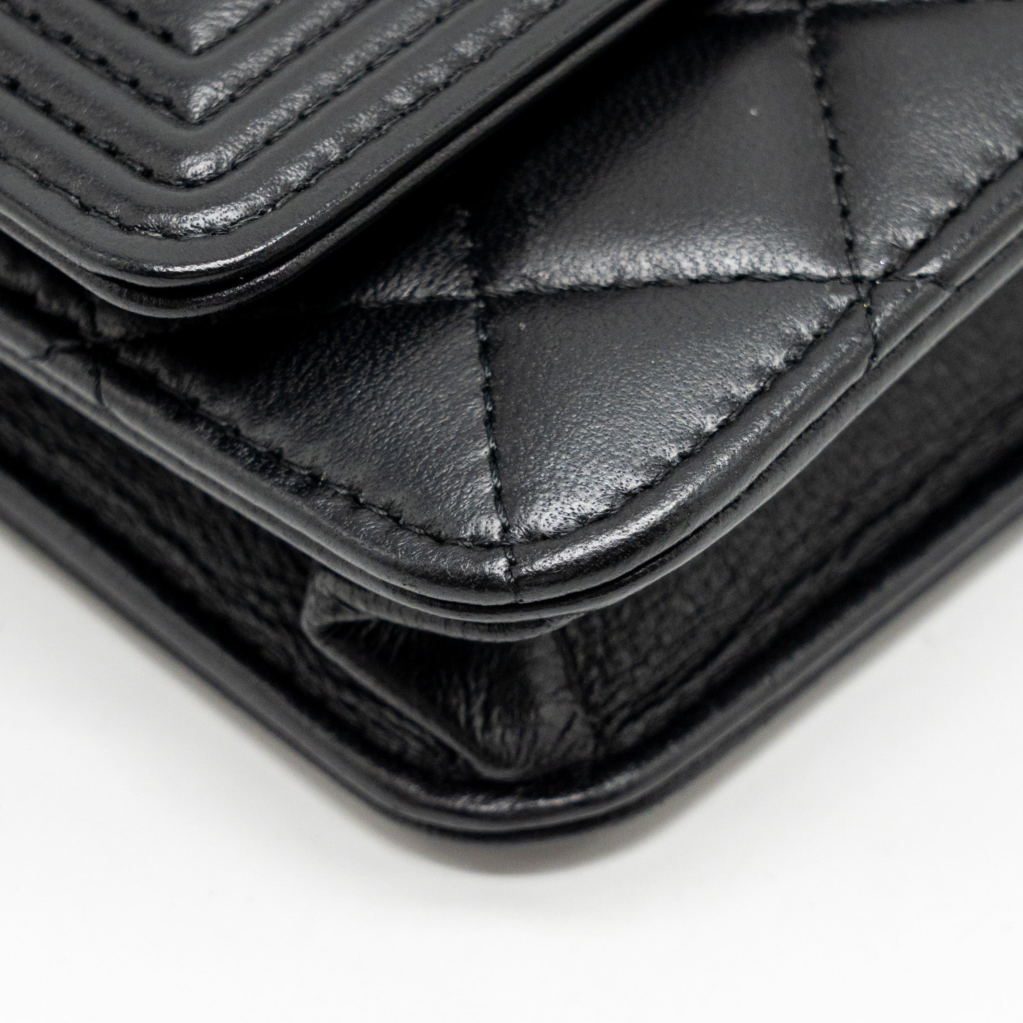 Chanel Boy Wallet on Chain Lambskin Black