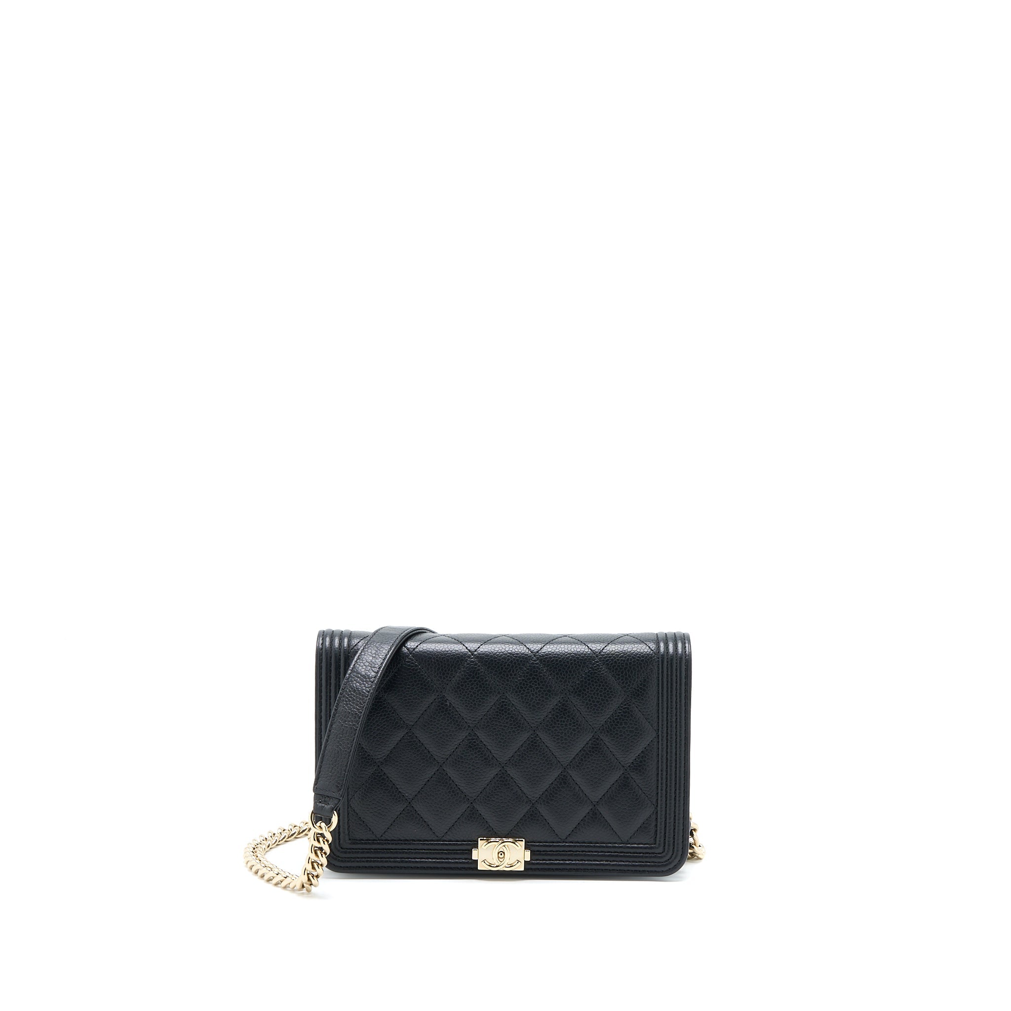 Chanel Boy Wallet On Chain Caviar Black L