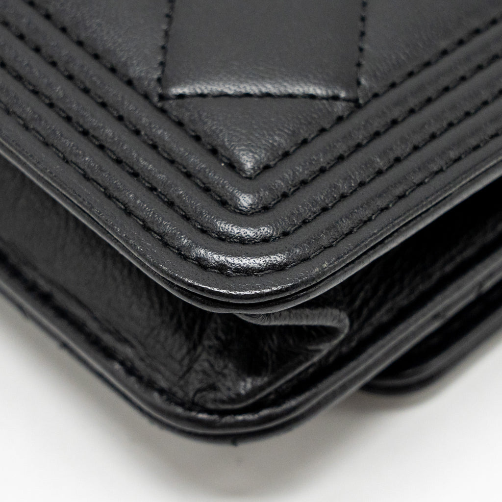 Chanel Boy Wallet on Chain Lambskin Black