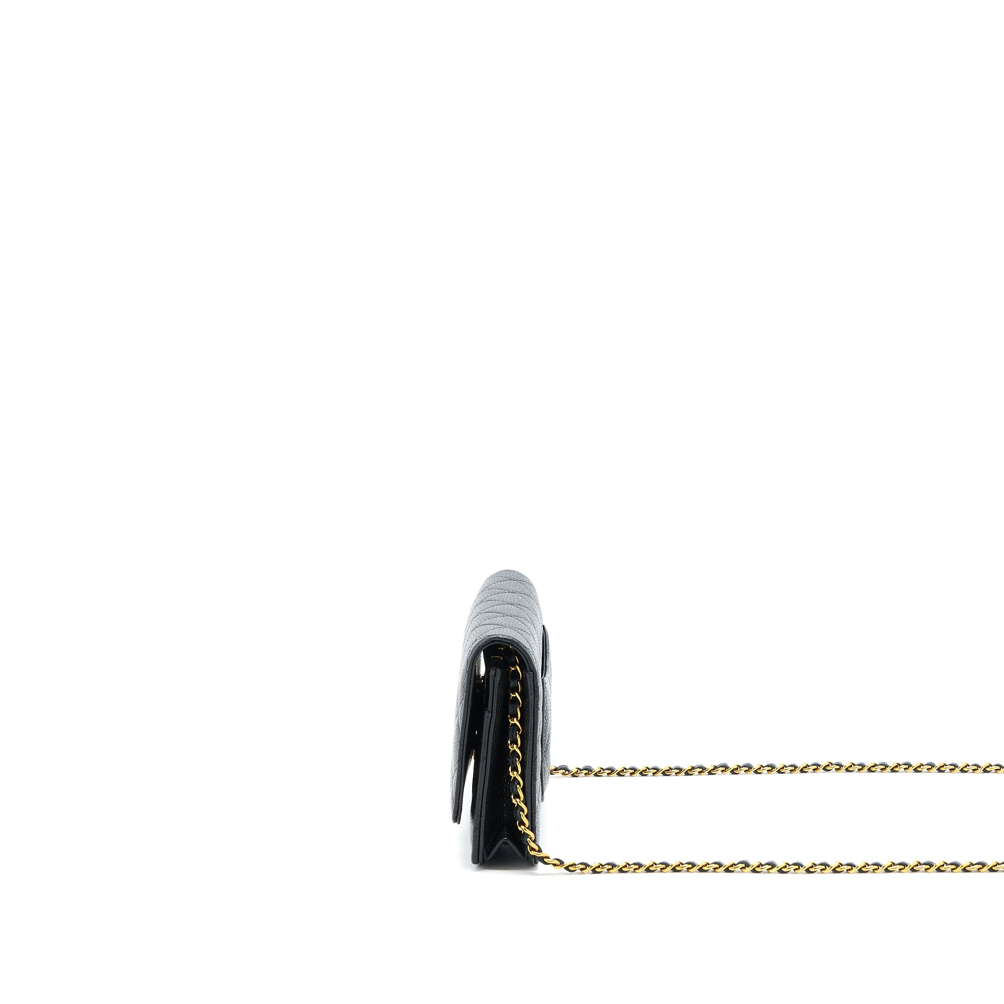 Chanel Classic Wallet On Chain Caviar Black  (Microchip)