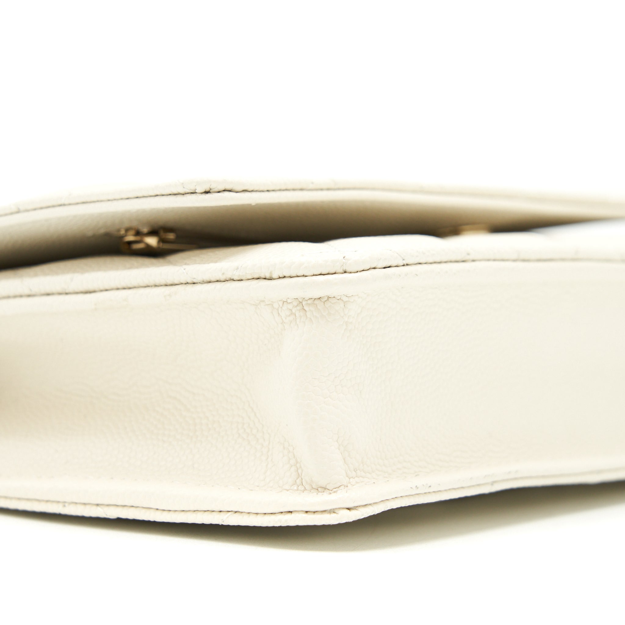 Chanel Classic Wallet On Chain Caviar White L