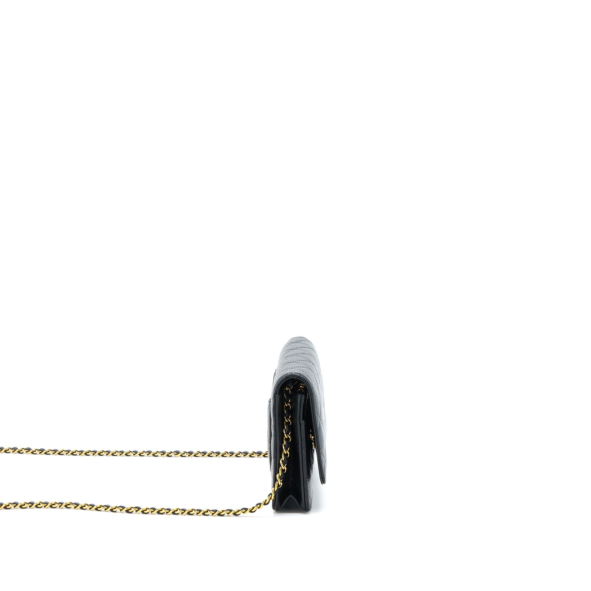 Chanel Classic Wallet On Chain Caviar Black  (Microchip)