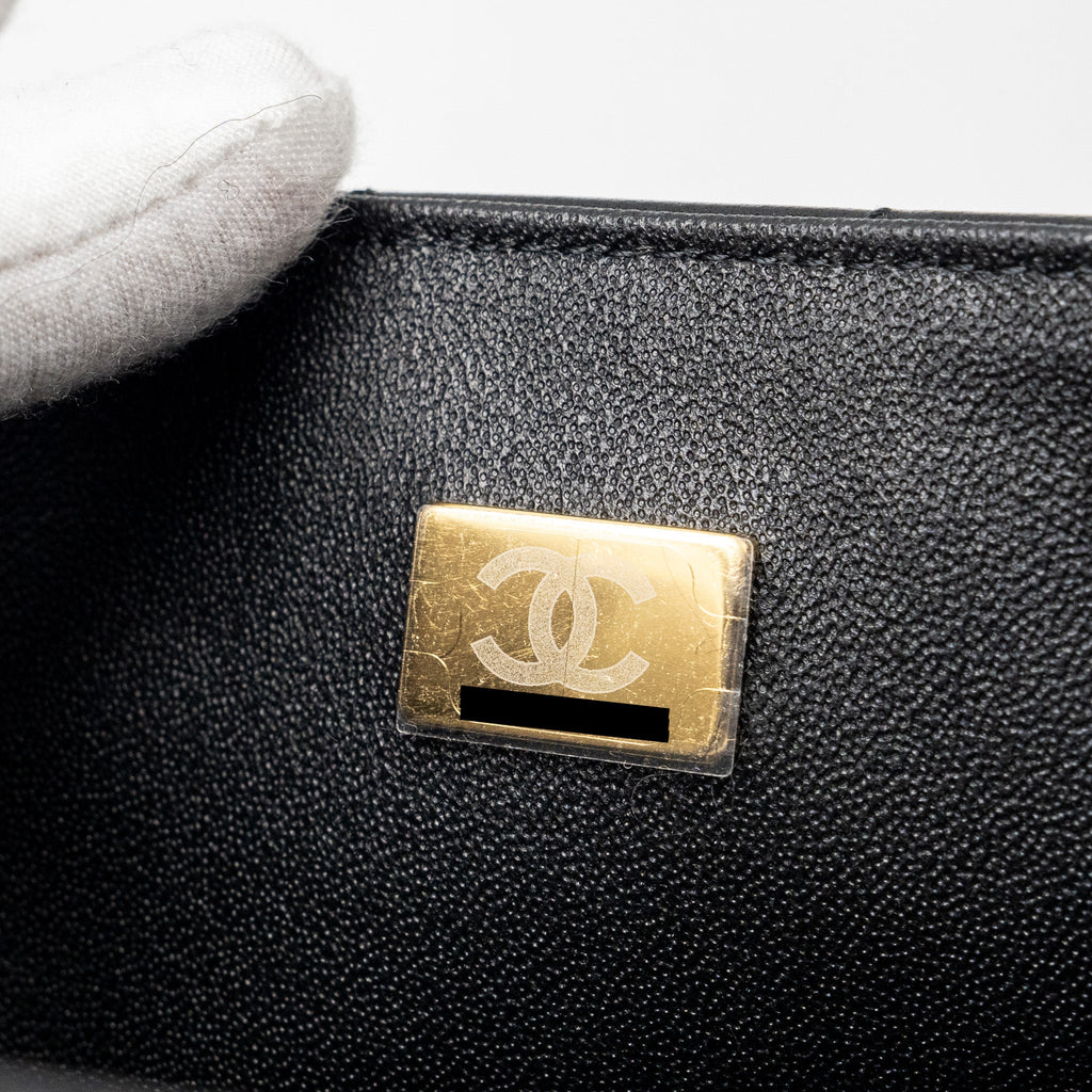 Chanel mini rectangular flap bag lambskin black L (Microchip)