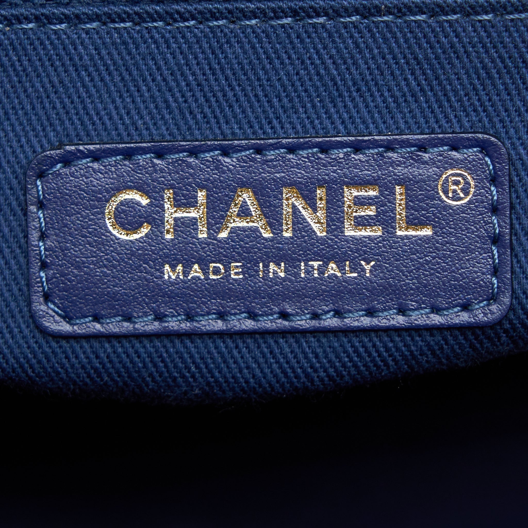 Chanel Deauville Tote Bag Canvas Dark Blue L