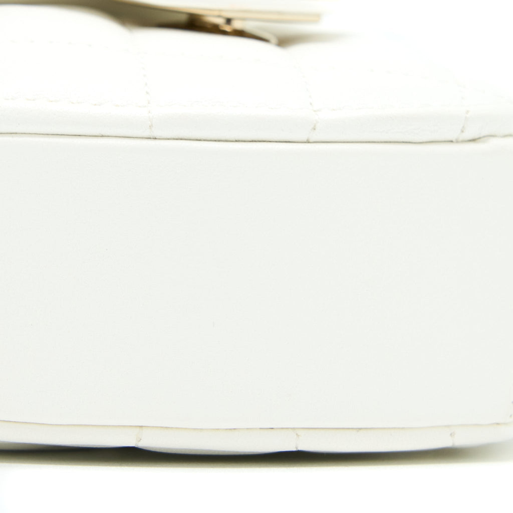 Chanel Small Heart Bag Lambskin White L