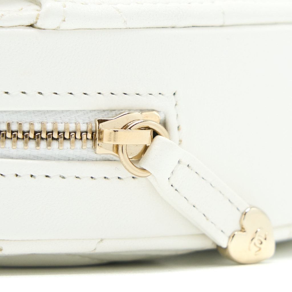 Chanel Small Heart Bag Lambskin White L