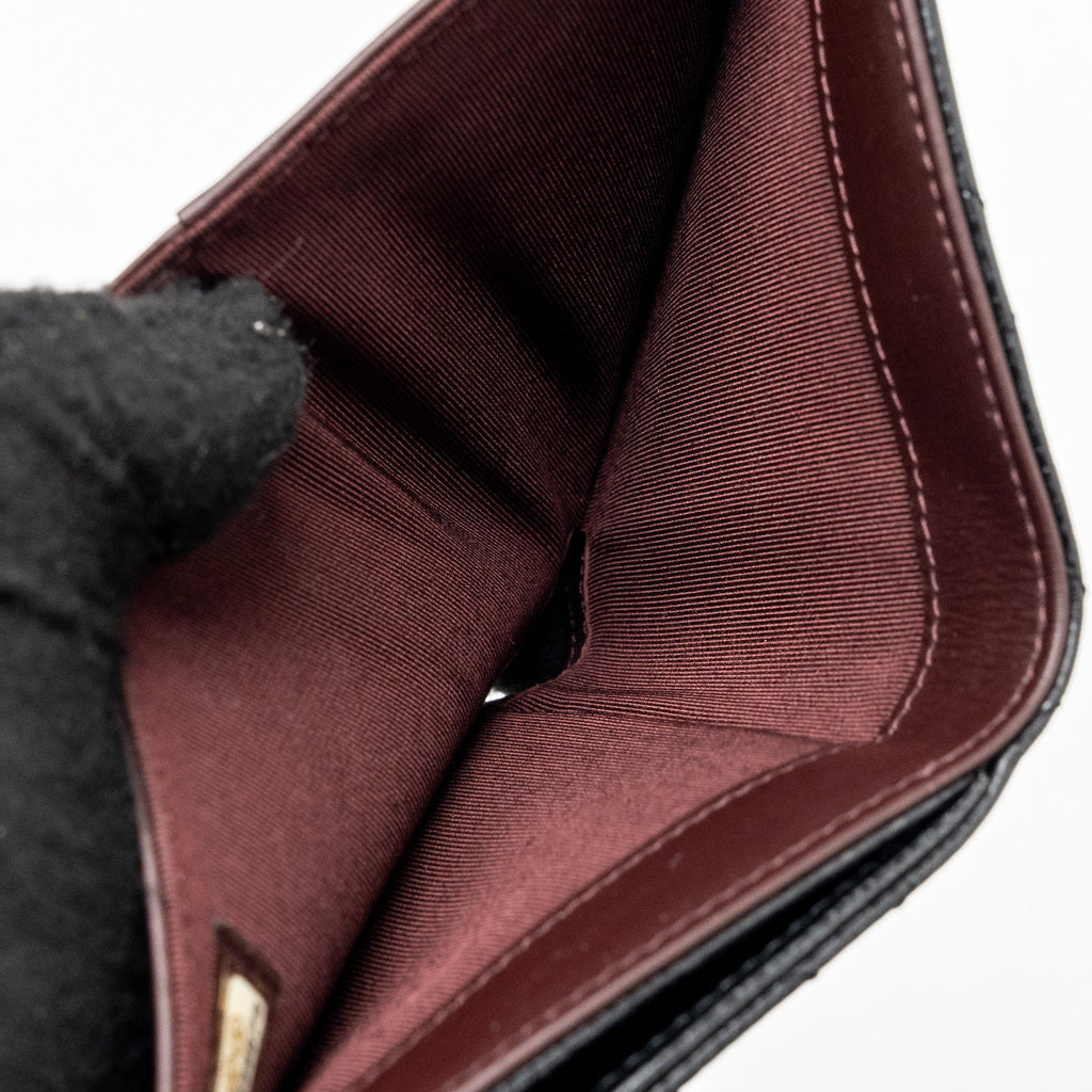 Chanel Compact Wallet Caviar Black