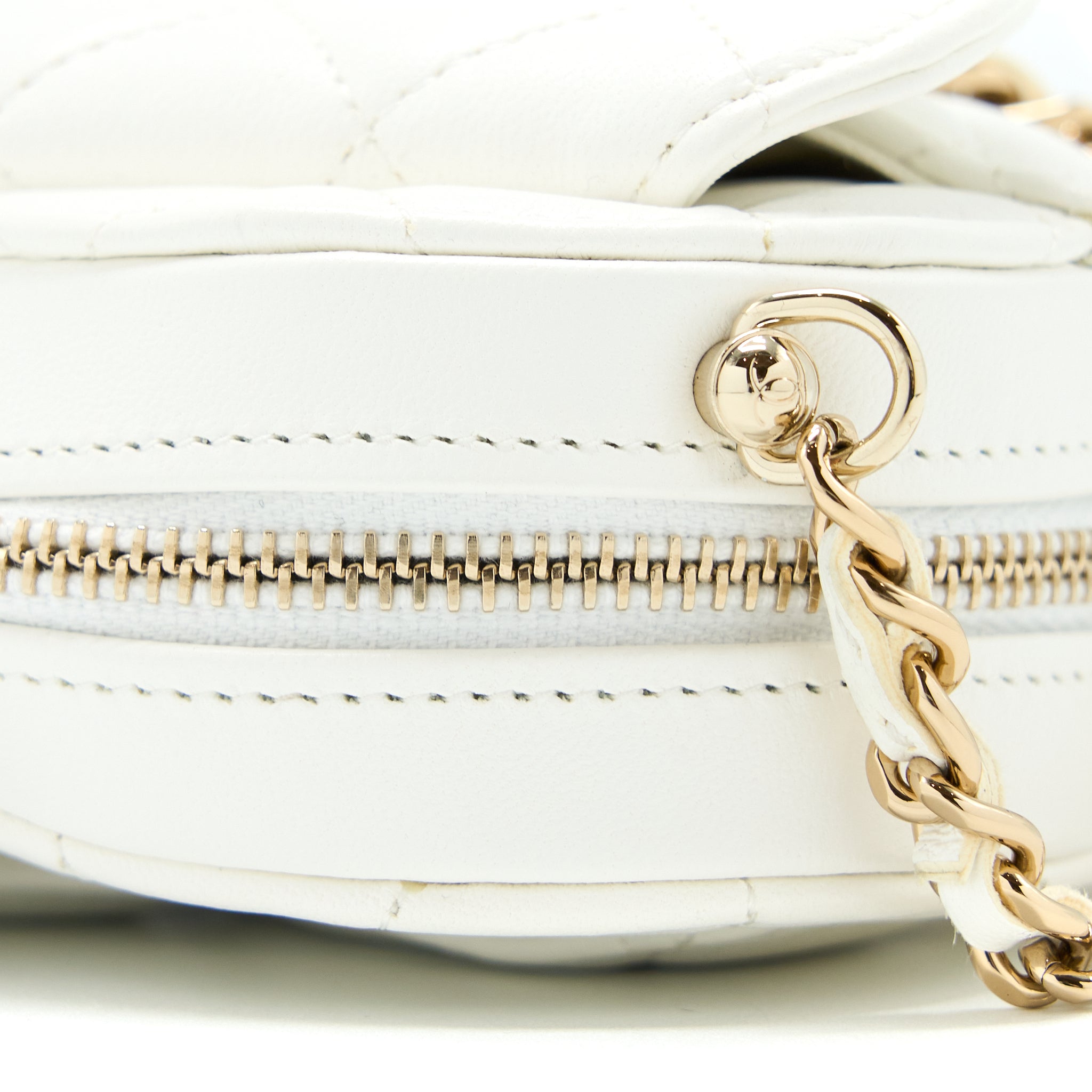 Chanel Small Heart Bag Lambskin White L
