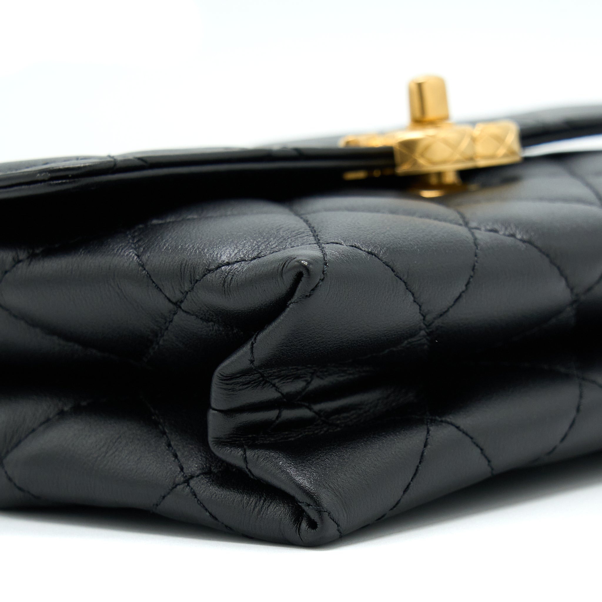 Chanel 22S Seasonal Flap Bag Calfskin Black Brushed