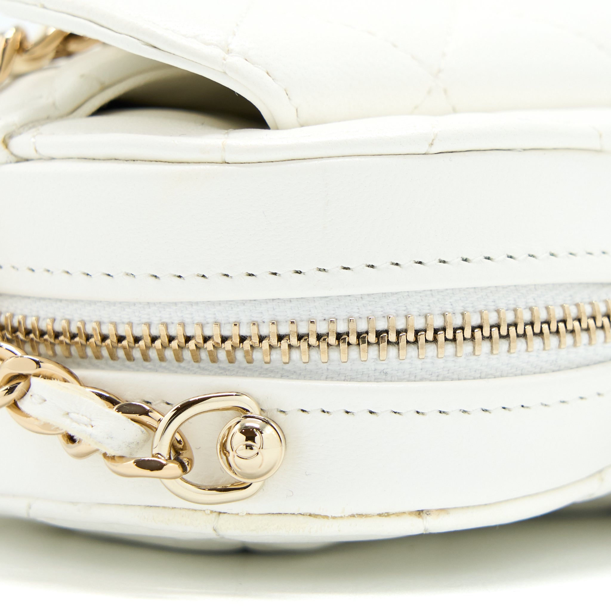 Chanel Small Heart Bag Lambskin White L