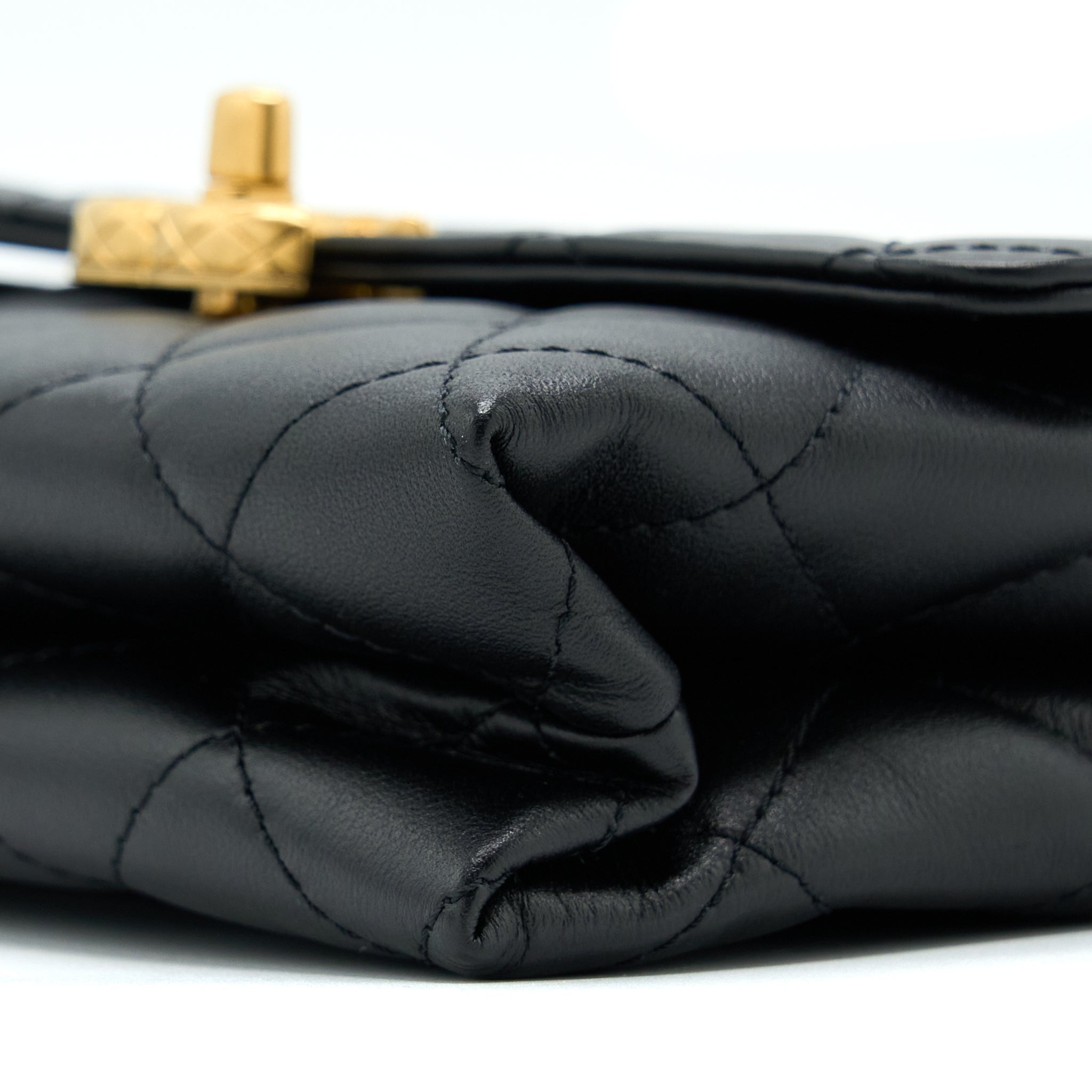 Chanel 22S Seasonal Flap Bag Calfskin Black Brushed