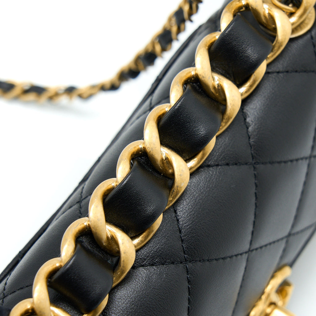 Chanel 22S Seasonal Flap Bag Calfskin Black Brushed