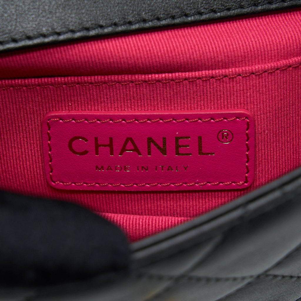 Chanel 22S Seasonal Flap Bag Calfskin Black Brushed