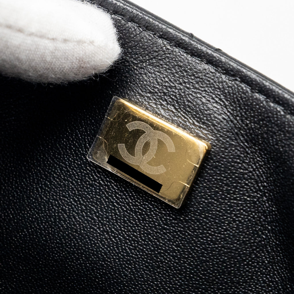 Chanel mini square flap bag lambskin black L (microchip)