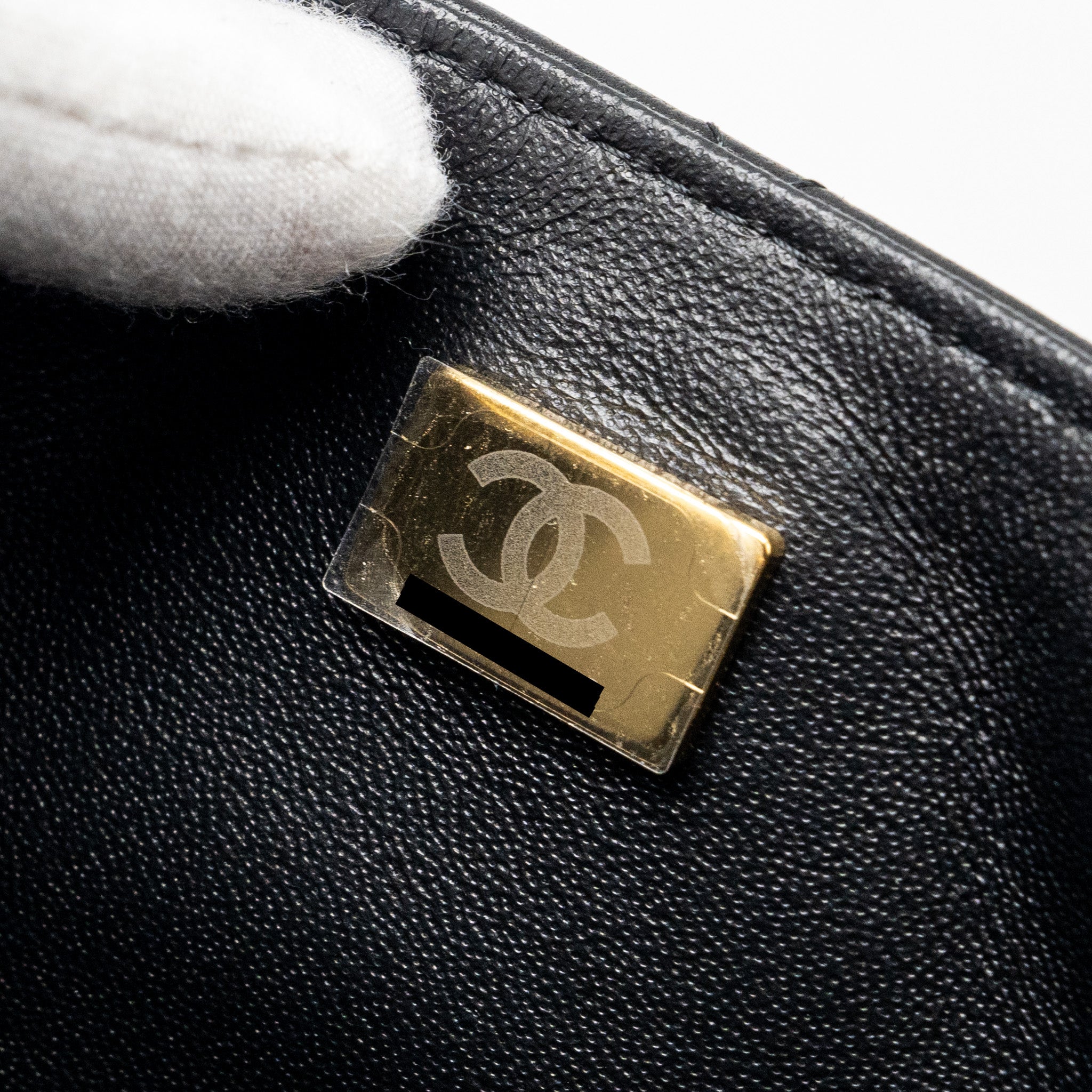 Chanel mini square flap bag lambskin black L (microchip)