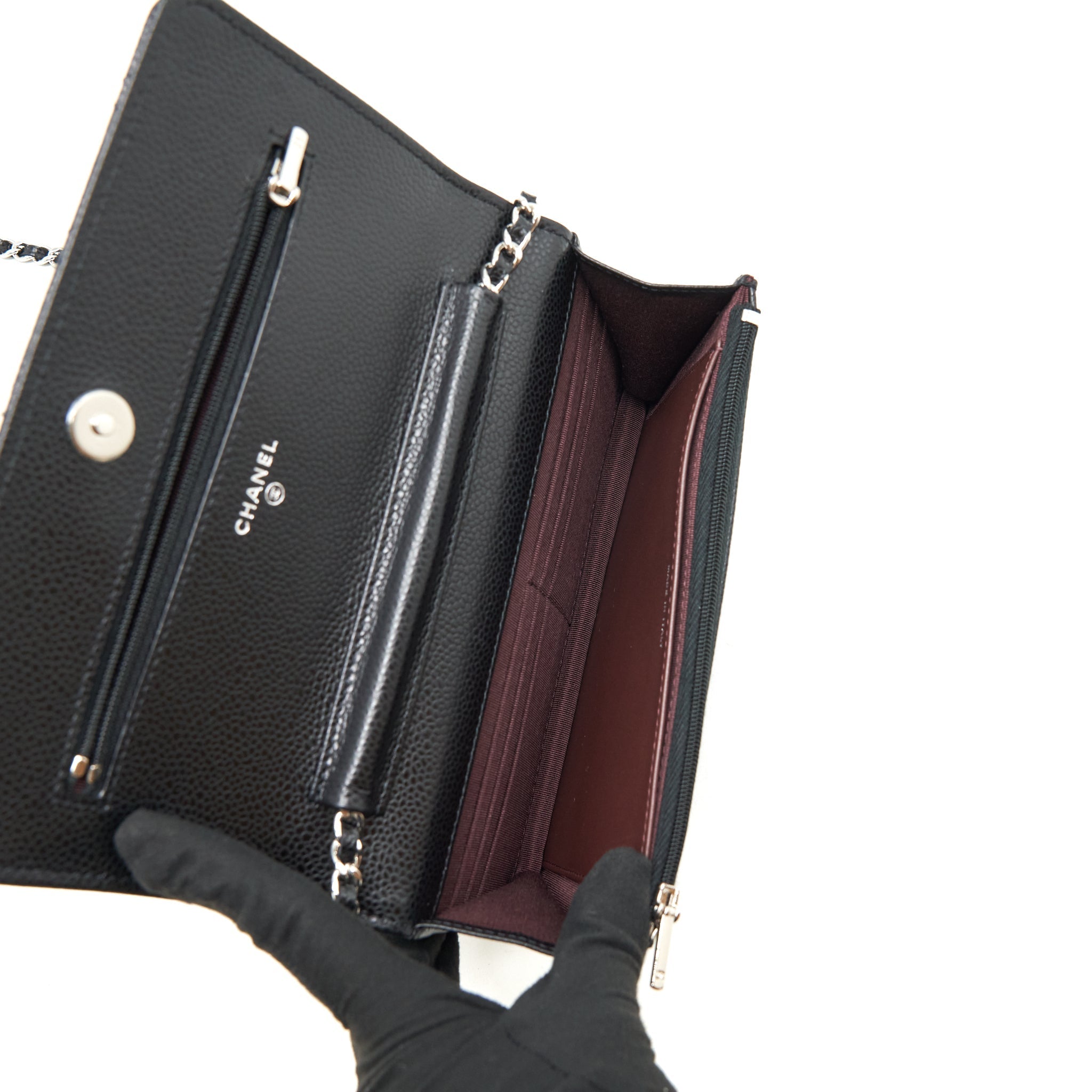Chanel Classic Wallet On Chain Caviar Black