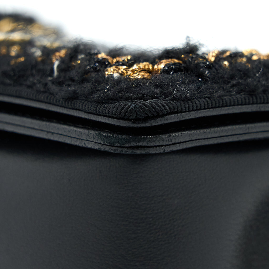 Chanel Small Jacket Boy Bag Lambskin/Tweed Black