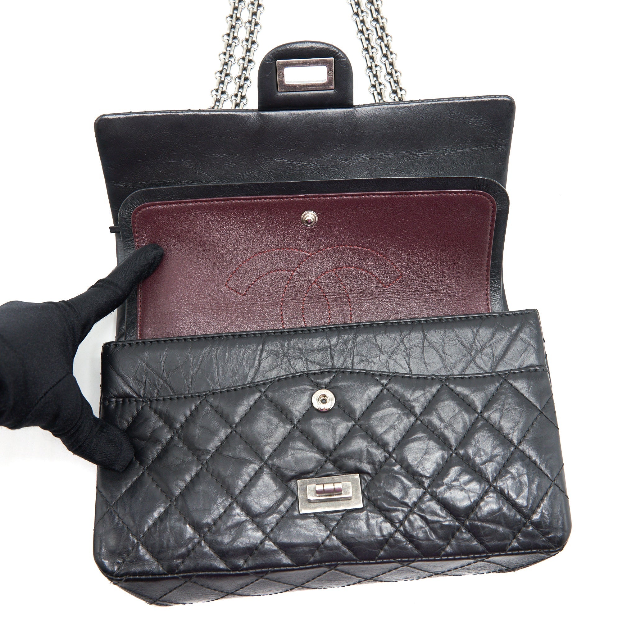 Chanel Reissue 2.55 double flap Bag Calfskin black