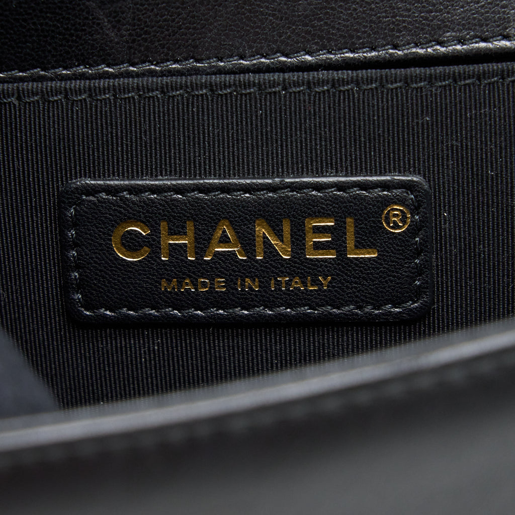 Chanel Small Jacket Boy Bag Lambskin/Tweed Black