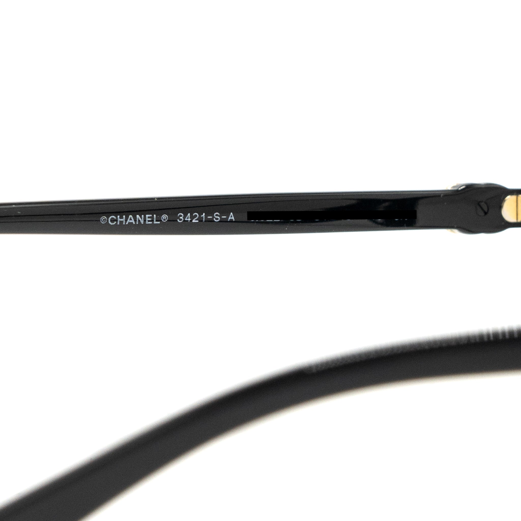 Chanel 3421 Square Glasses CC Logo with Crystal Black L