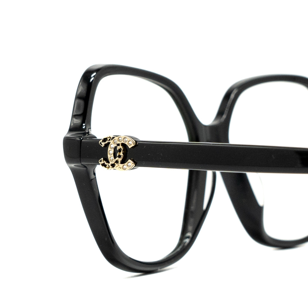 Chanel 3421 Square Glasses CC Logo with Crystal Black L