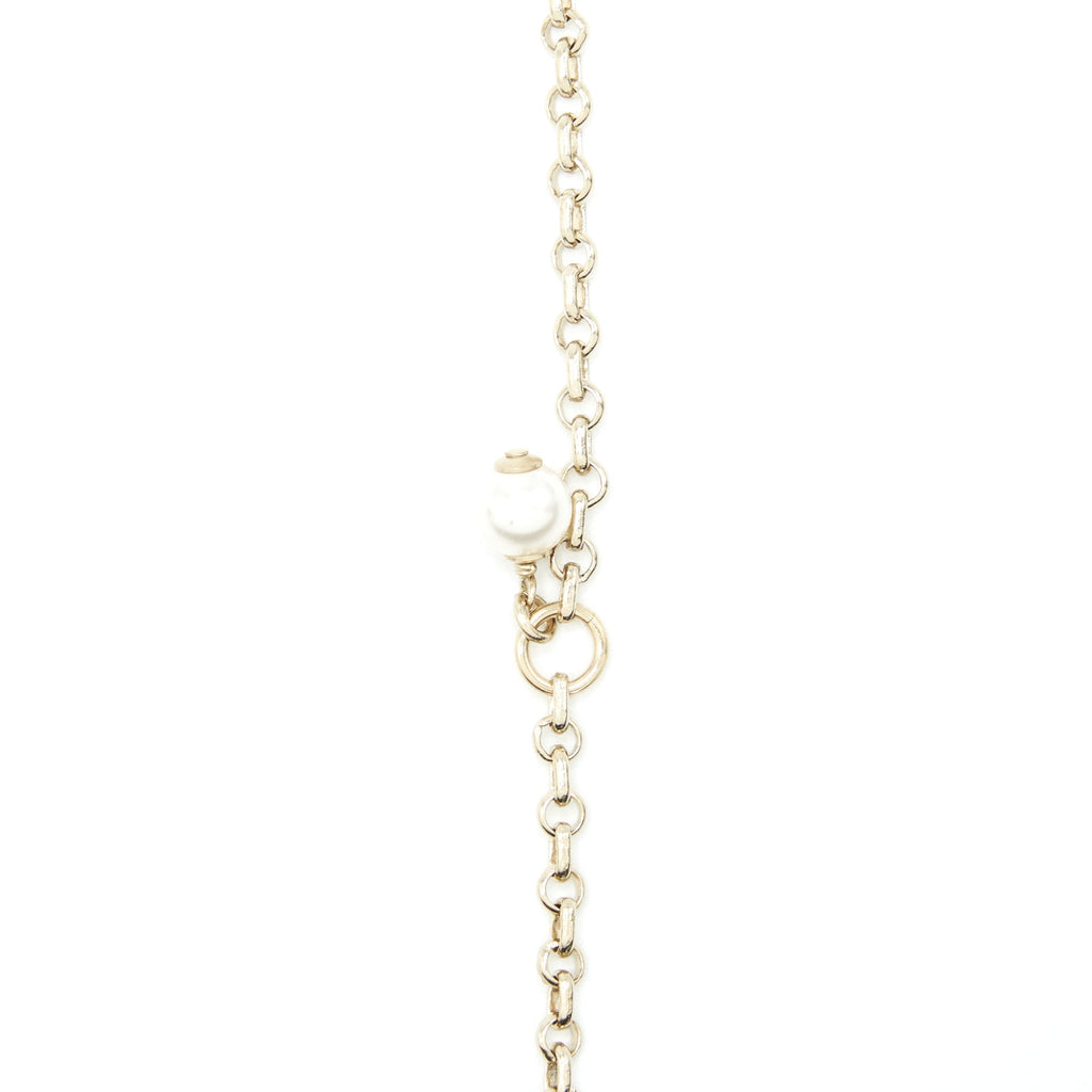 Chanel mini CC logo necklace with crystal L
