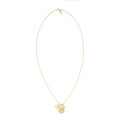 Chanel 21A metal plate and crystal necklace brushed L