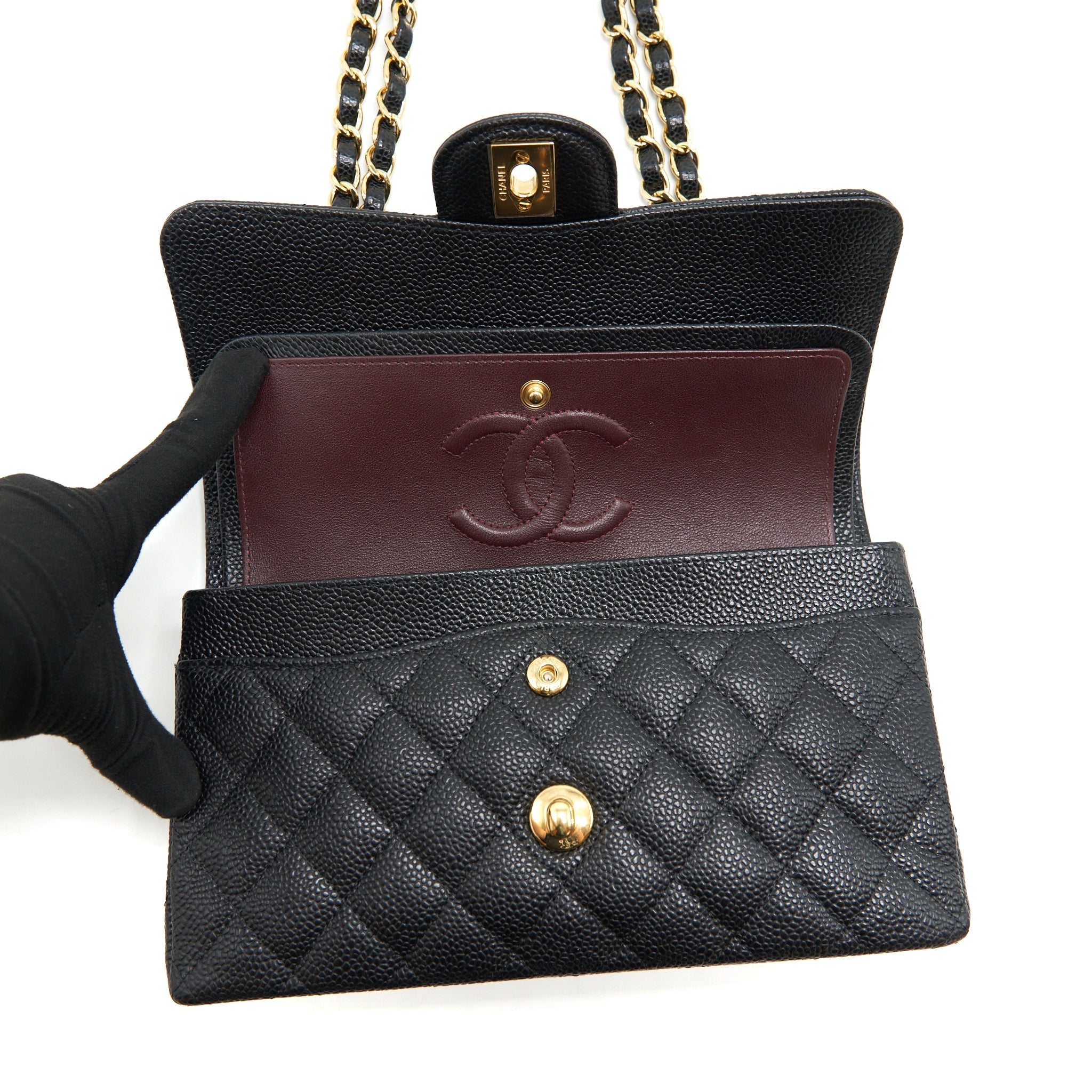 Chanel Small Classic Double Flap Caviar Black