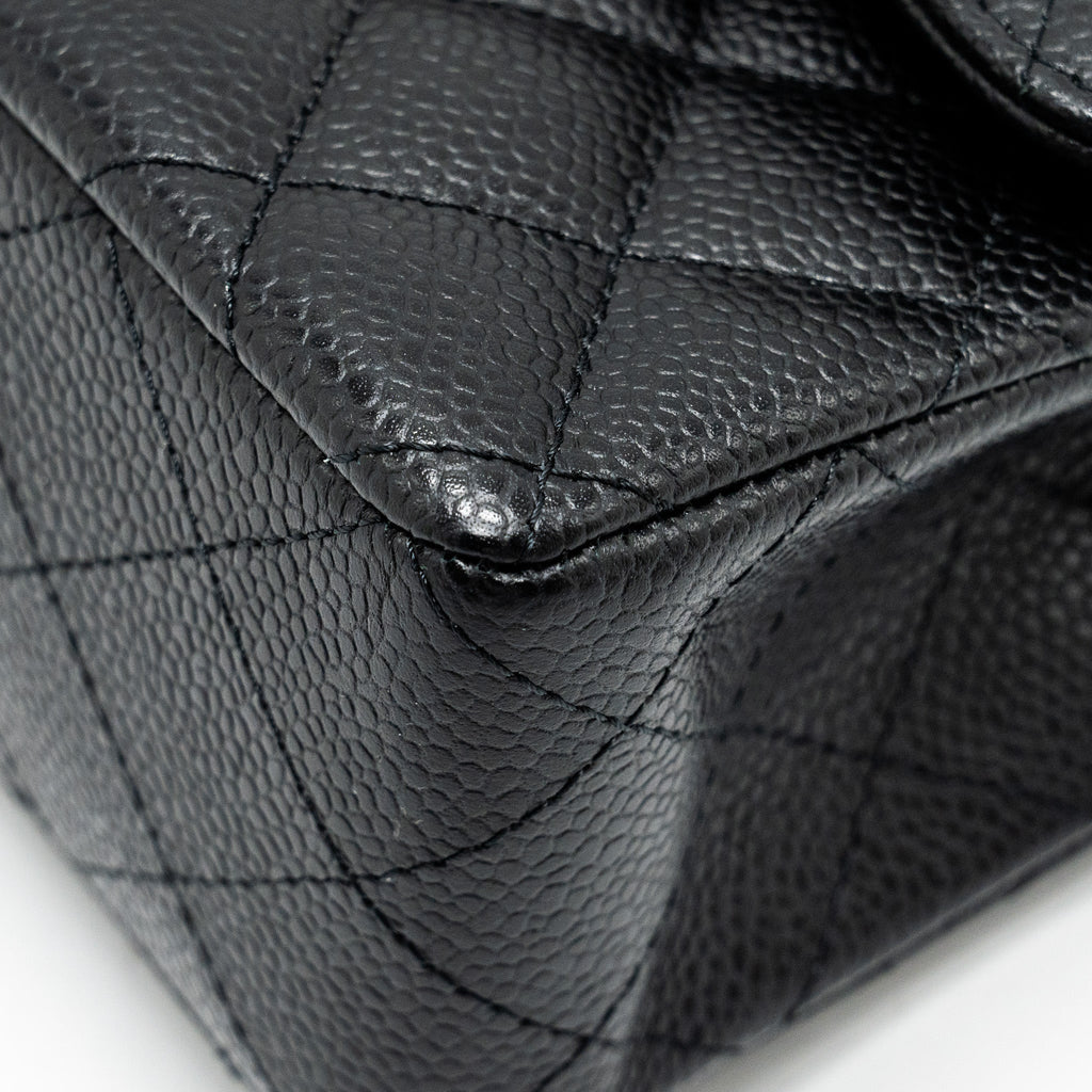Chanel Small Classic Double Flap Bag Caviar Black (microchip)