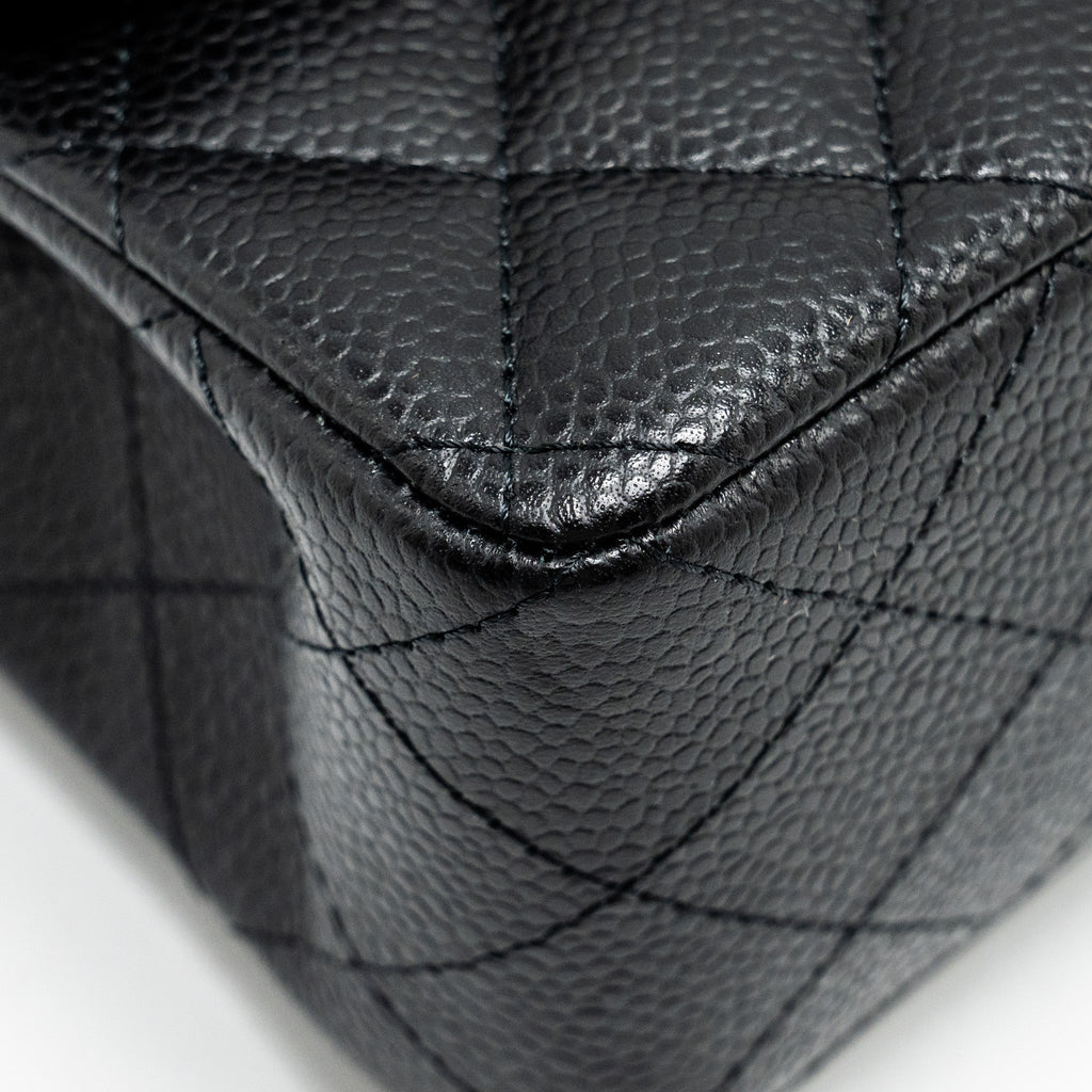Chanel Small Classic Double Flap Bag Caviar Black (microchip)