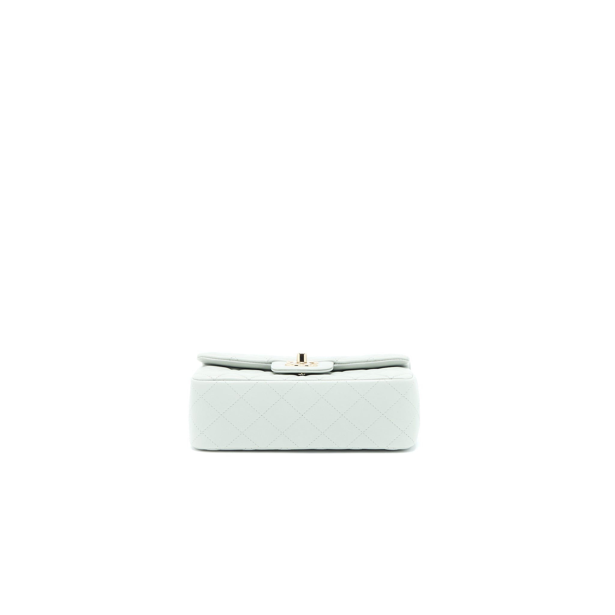 Chanel 23C Mini Rectangular Flap Bag Lambskin Light Grey L (Microchip)