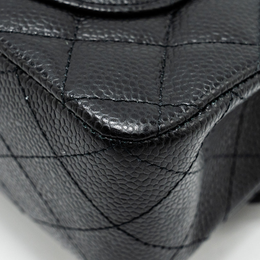 Chanel Small Classic Double Flap Bag Caviar Black (microchip)