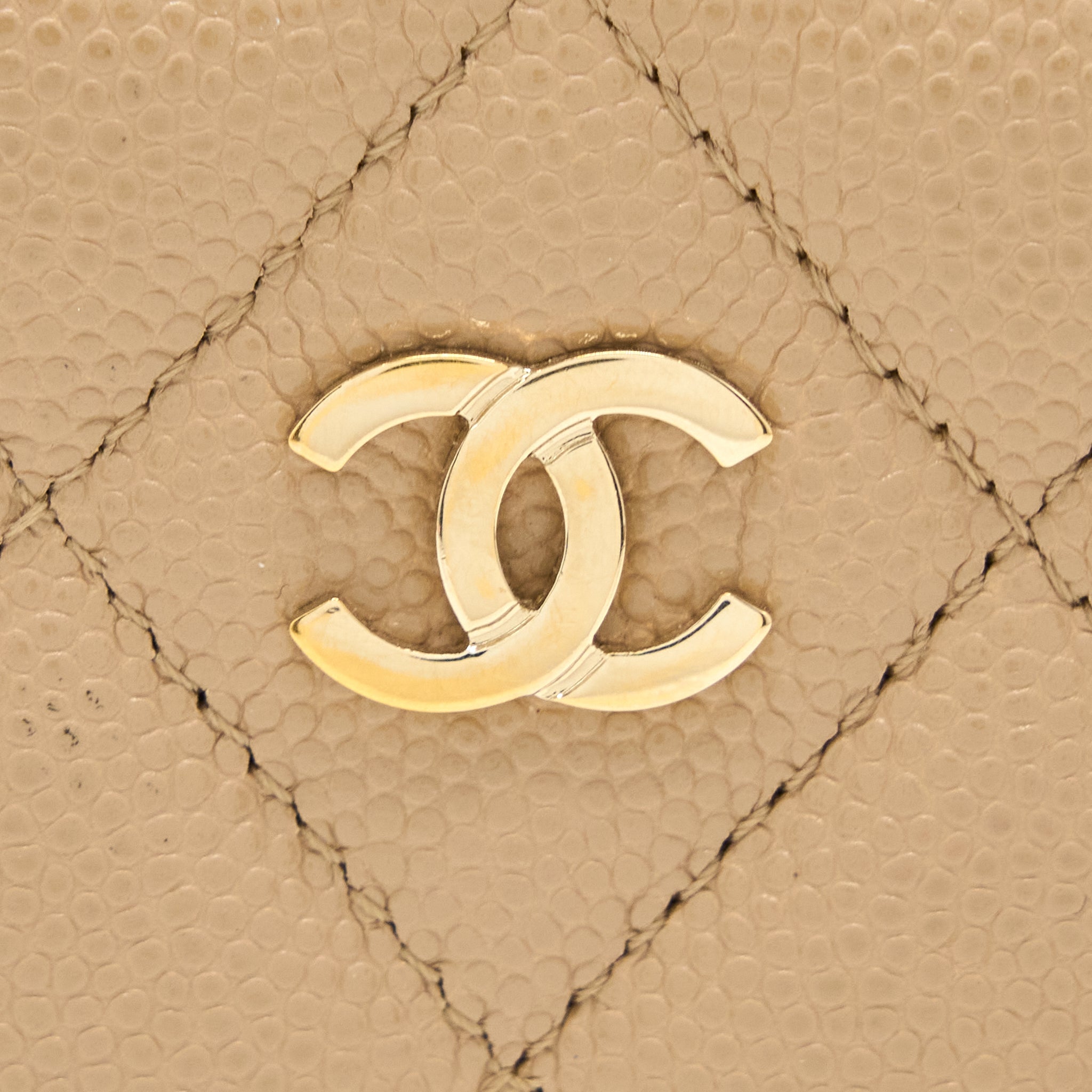 Chanel Classic Card Holder Caviar Dark Beige
