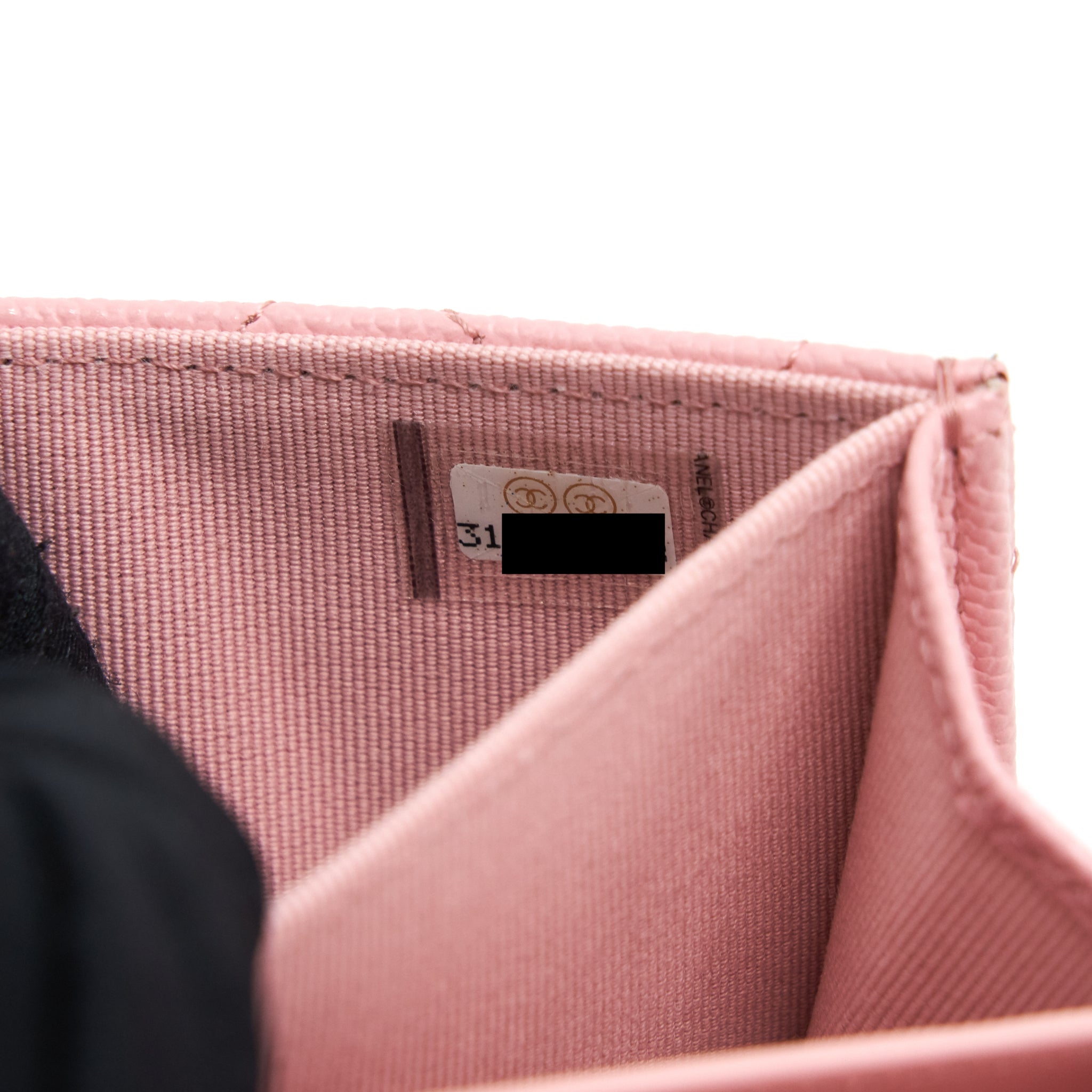 Chanel Card Holder On Chain Caviar Pink L