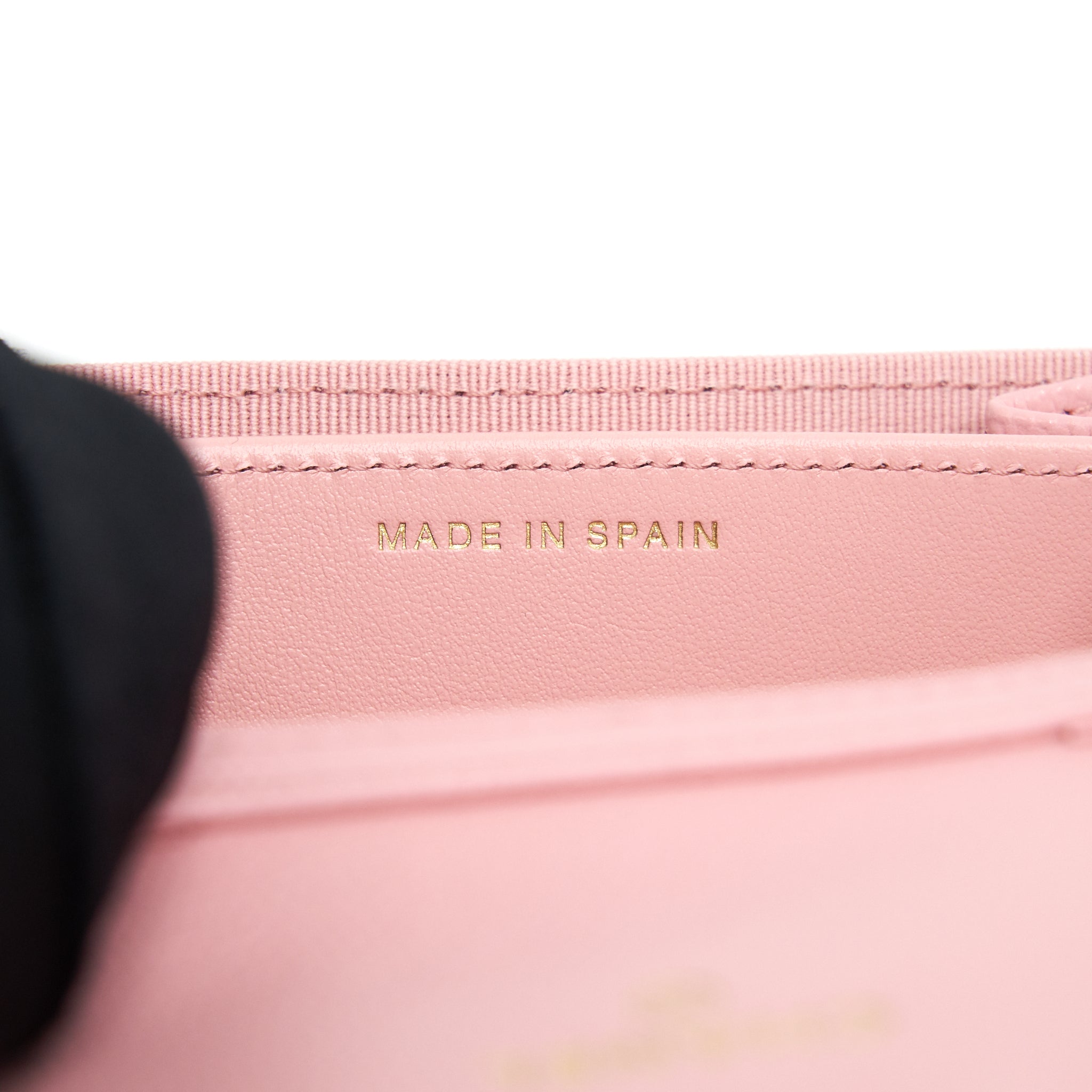 Chanel Card Holder On Chain Caviar Pink L