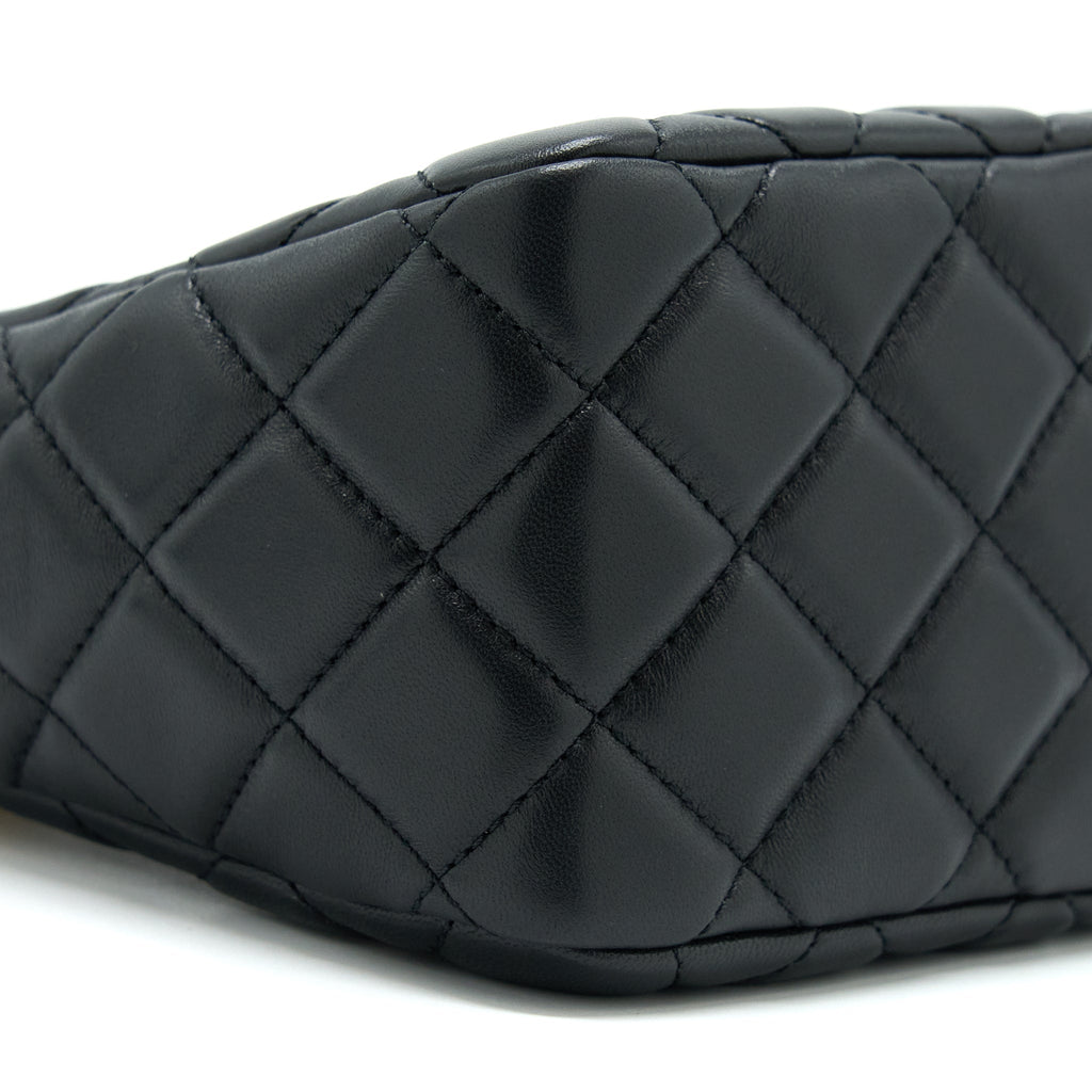 Chanel 22B Pearl Crush Hobo Bag Lambskin Black With  (Microchip)