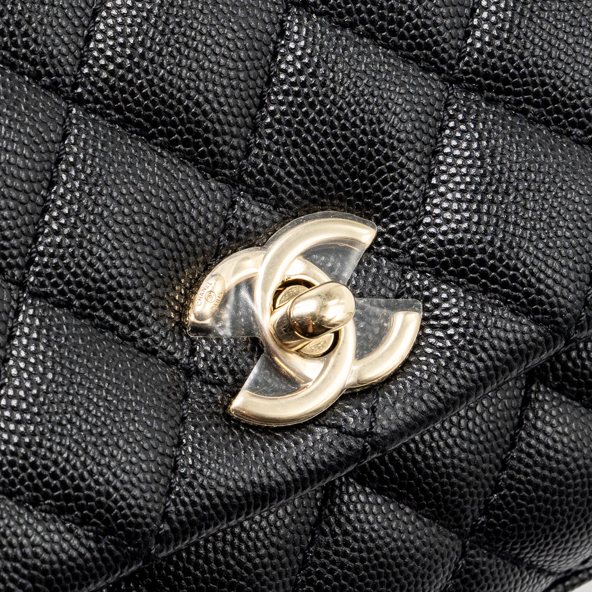 Chanel mini coco handle Caviar black L