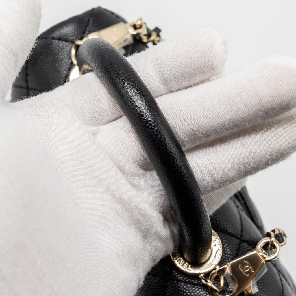 Chanel mini coco handle Caviar black L