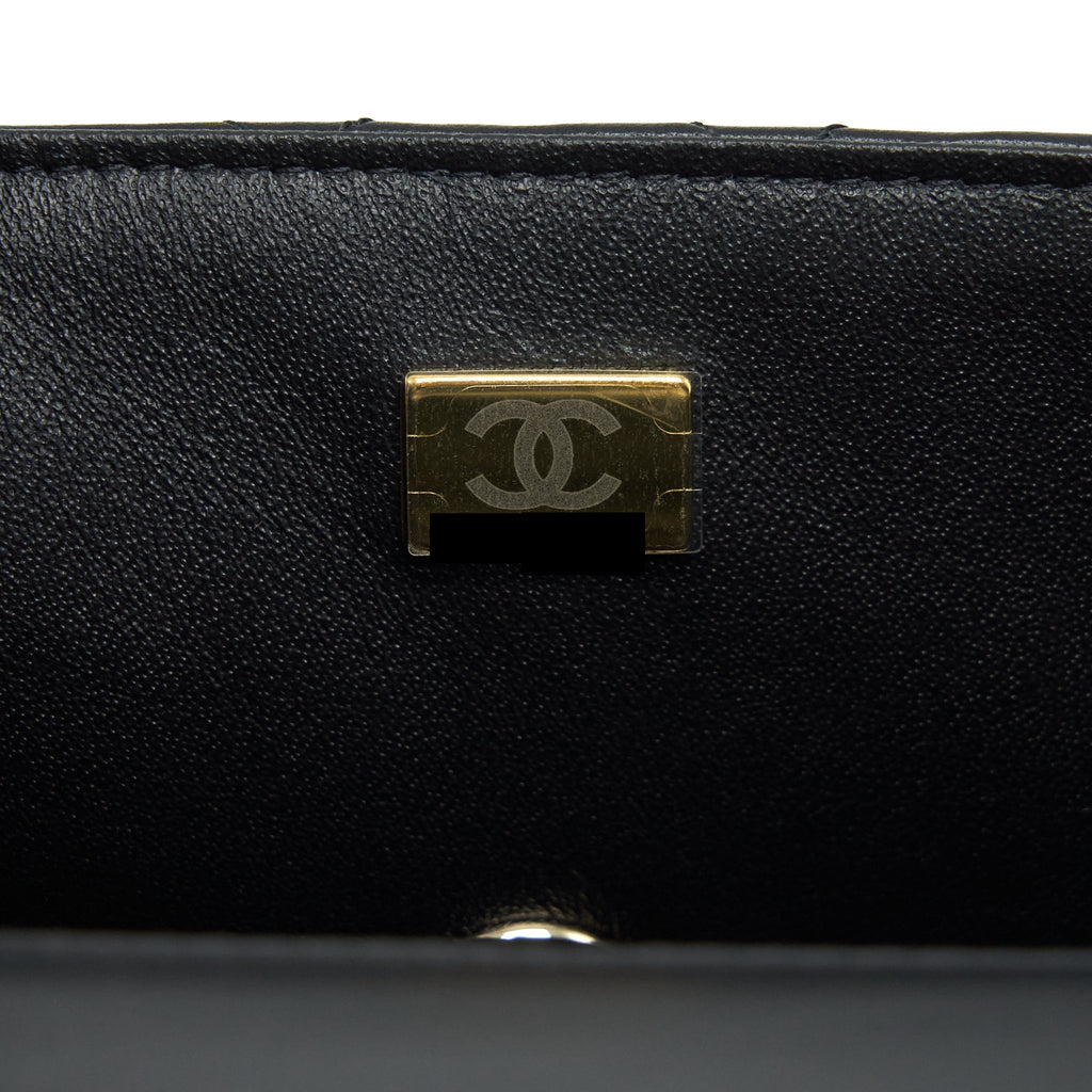 Chanel 22P Top Handle Mini Rectangular Flap Bag Lambskin Black L