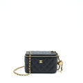 Chanel 22B Pearl Crush Long Vanity With Chain Lambskin Black