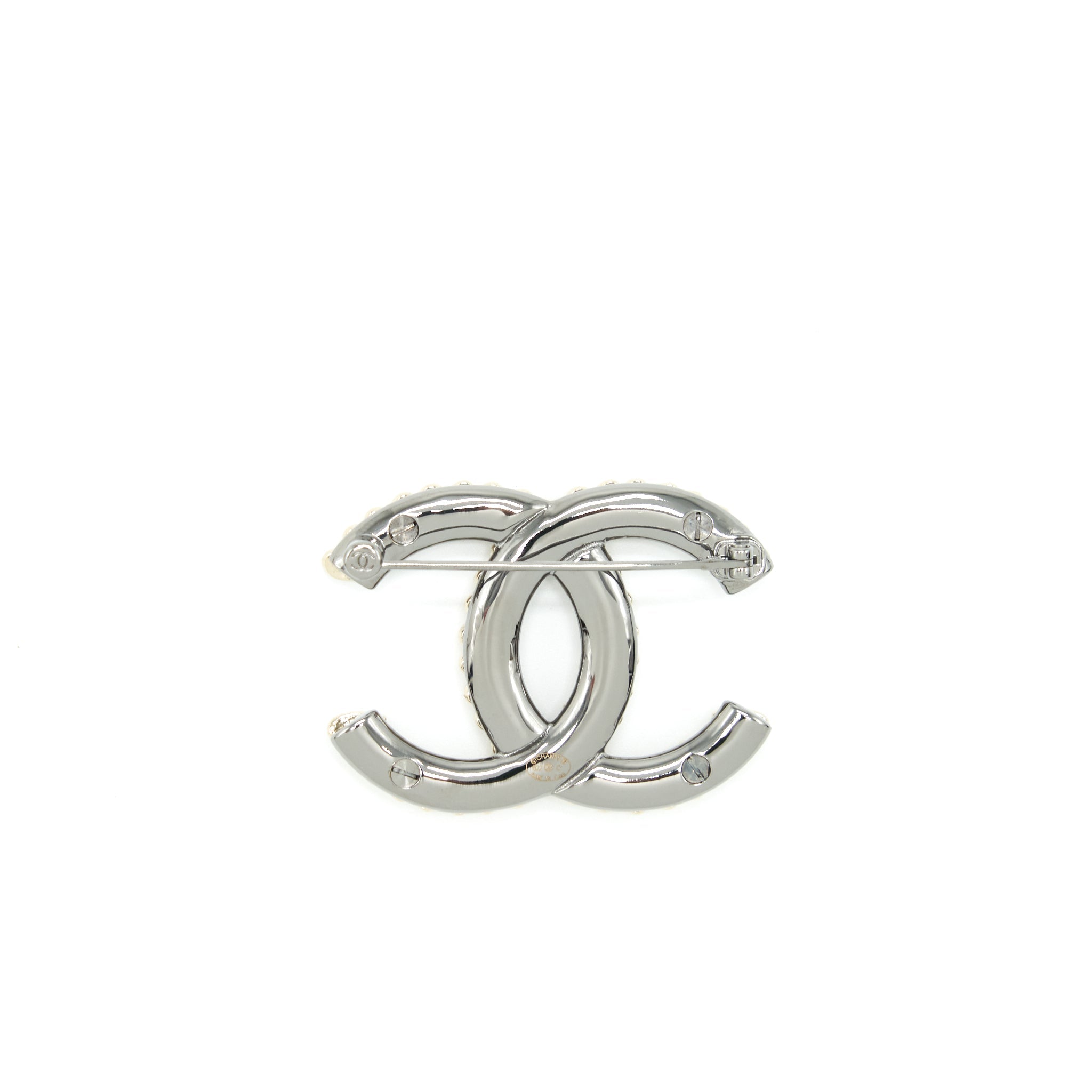 Chanel CC logo mini hearts brooch l
