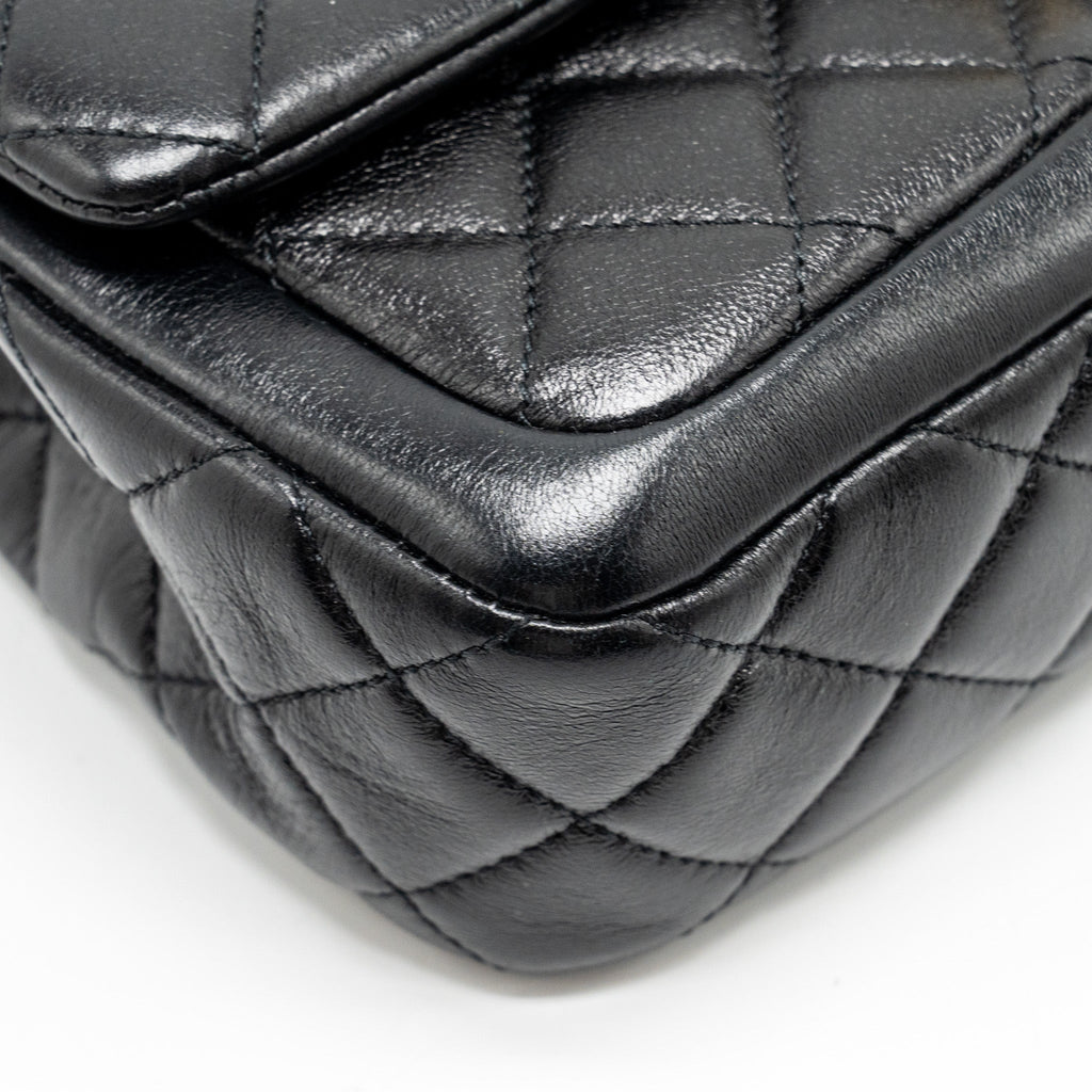 Chanel Quilted Flap Bag Lambskin Black  (Microchip)