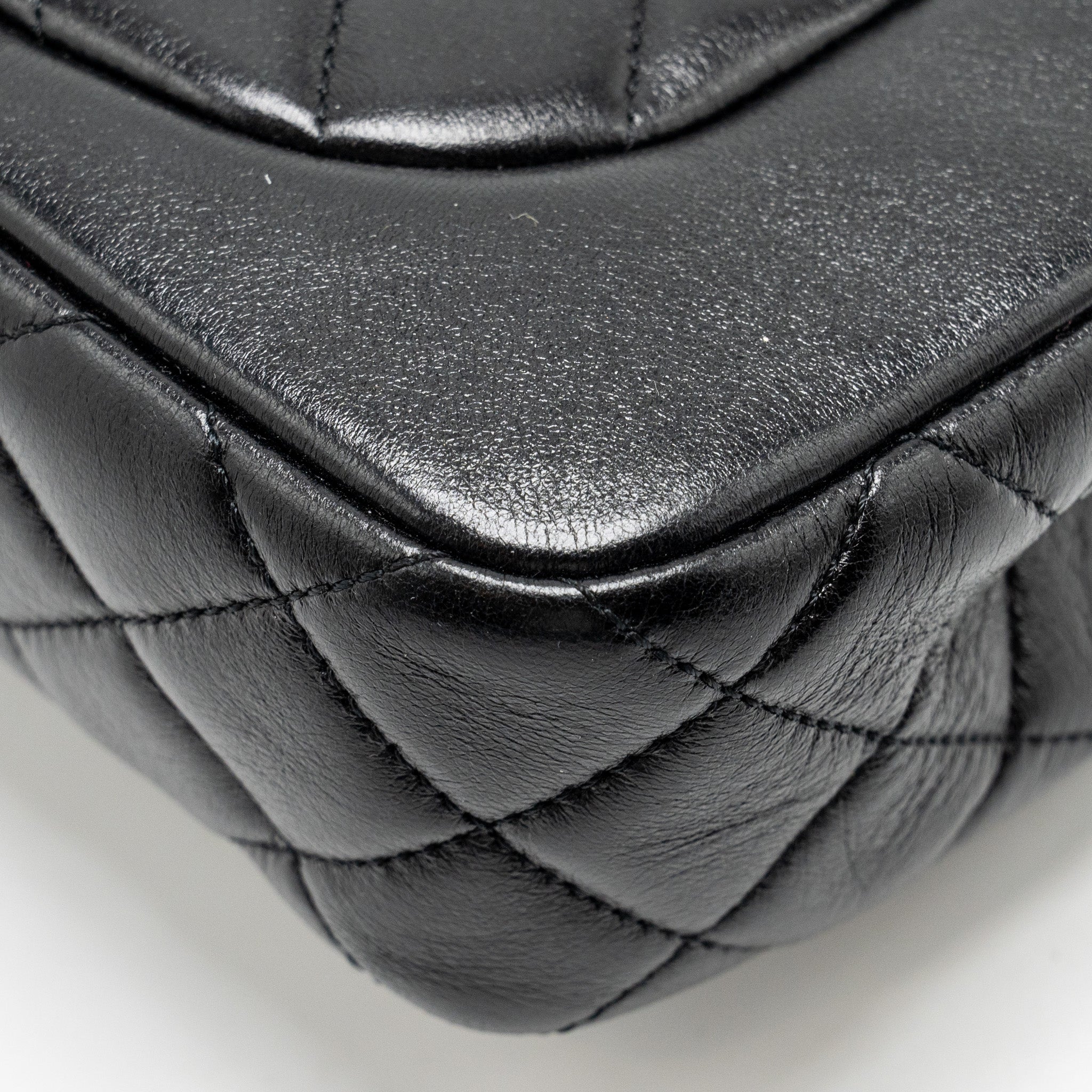 Chanel Quilted Flap Bag Lambskin Black  (Microchip)